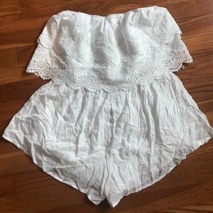 White strapless romper!